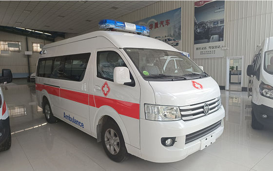 Good price Futian Medical Emergency Ambulance 4×2 8 Seater Gasoline Rear Drive online